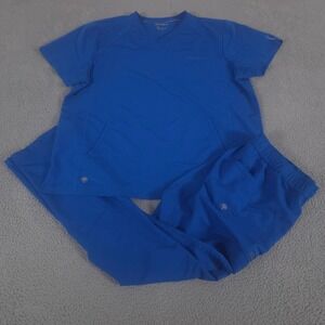 Healing Hands Scrub Set Mens 2X Blue Steven V-Neck Tapered Leg Stretch HH360